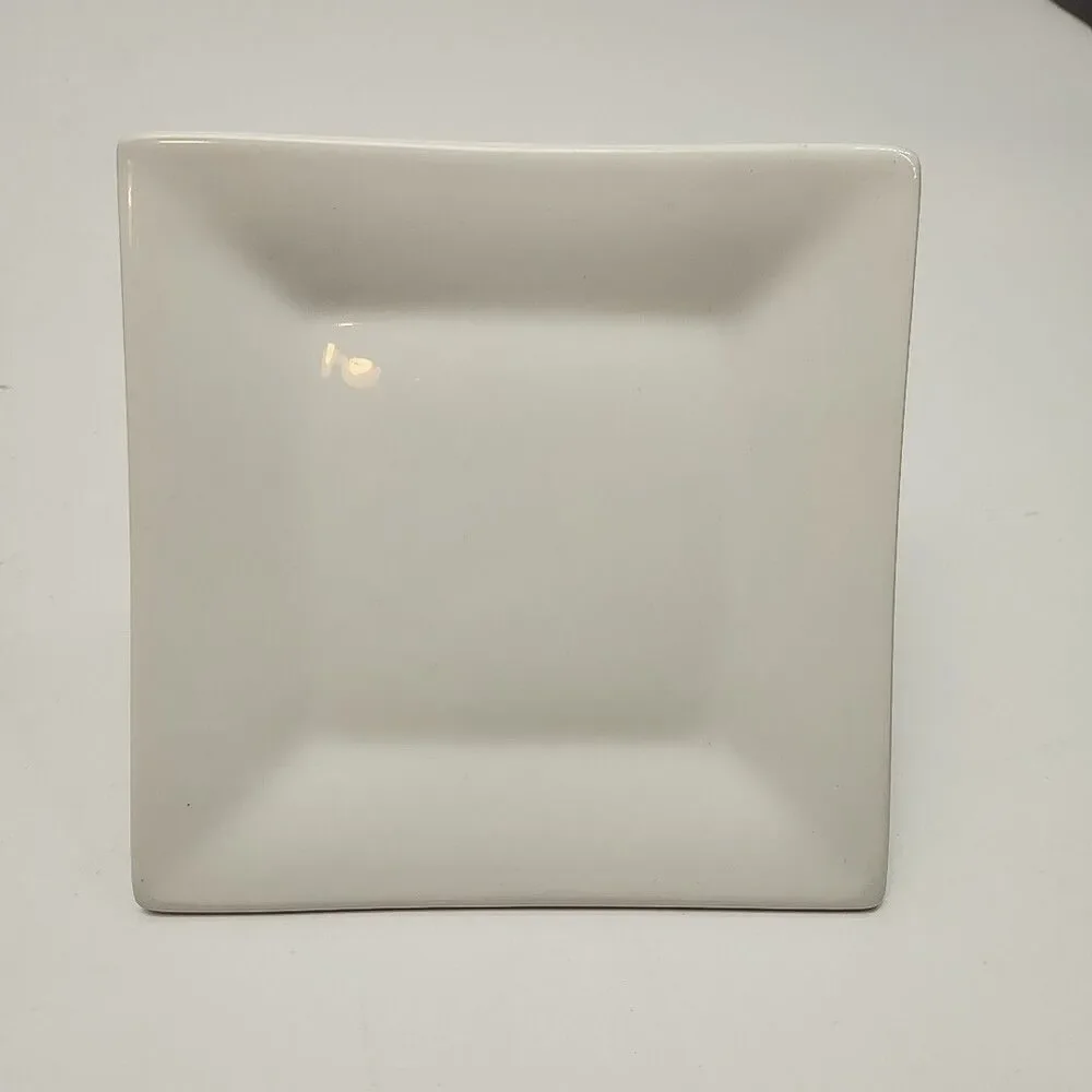 Crate & Barrel Square Plates White 6